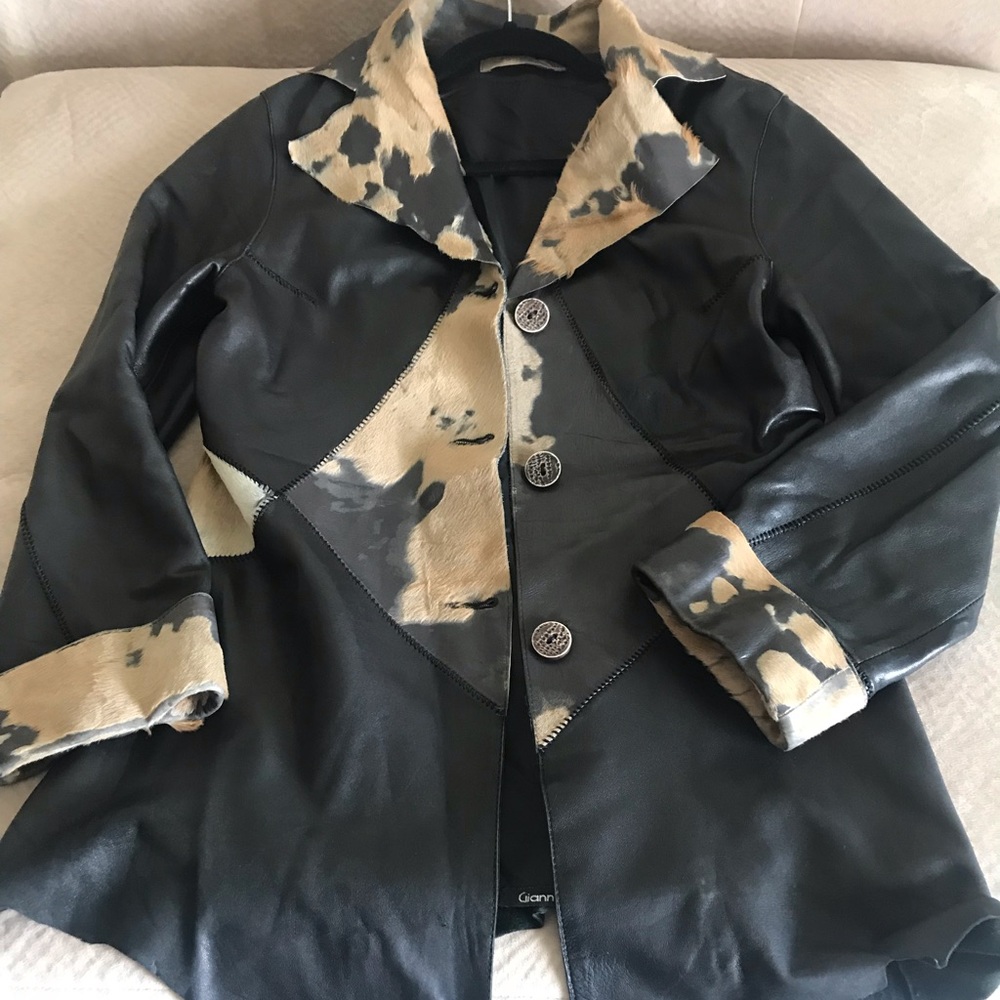 jacket genuine leather with ras inserts